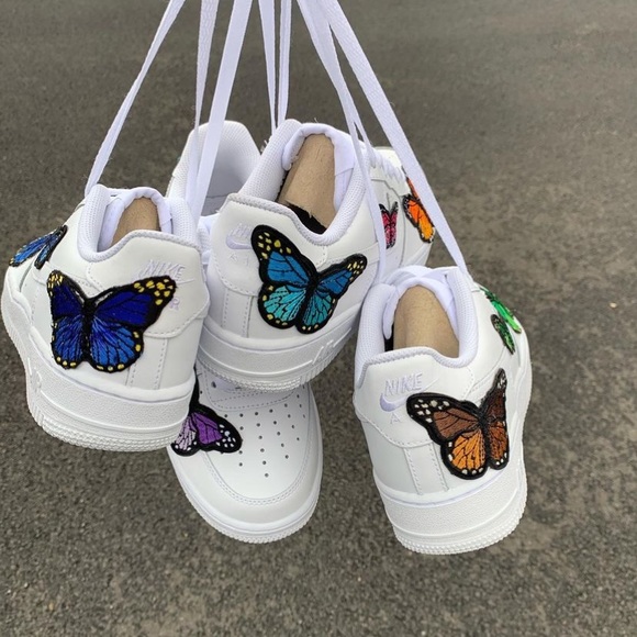 CUSTOM NIKE AIR FORCE 1 LOW BUTTERFLIES ALL SIZES NEW - Picture 3 of 4
